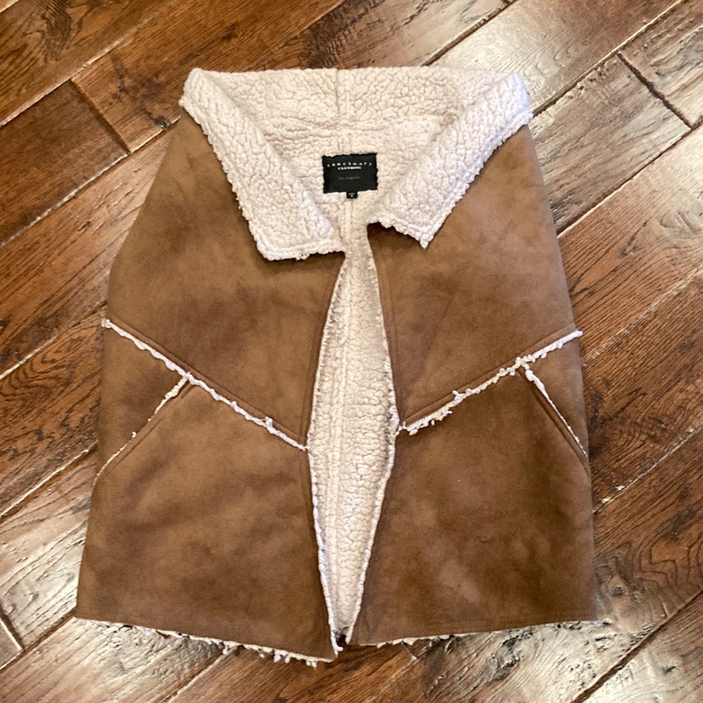 Sanctuary Clothing Brown Suede Lined Vest Size Small USED